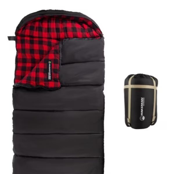 Leisure Sports 3 Season XL Sleeping Bag, Black/Red, Leisure Sports, Mfr#: 549819GQM